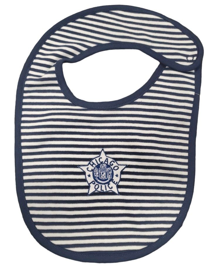 BLUE/WHITE BABY BOY BIB