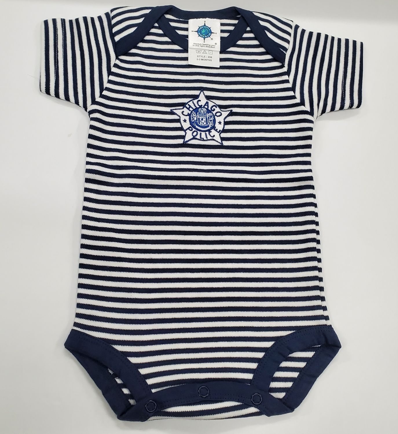 BLUE/WHITE BABY BOY ROMPER