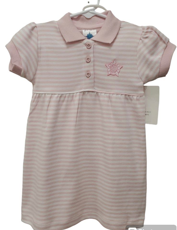 Pink Striped Dress With Bloomers