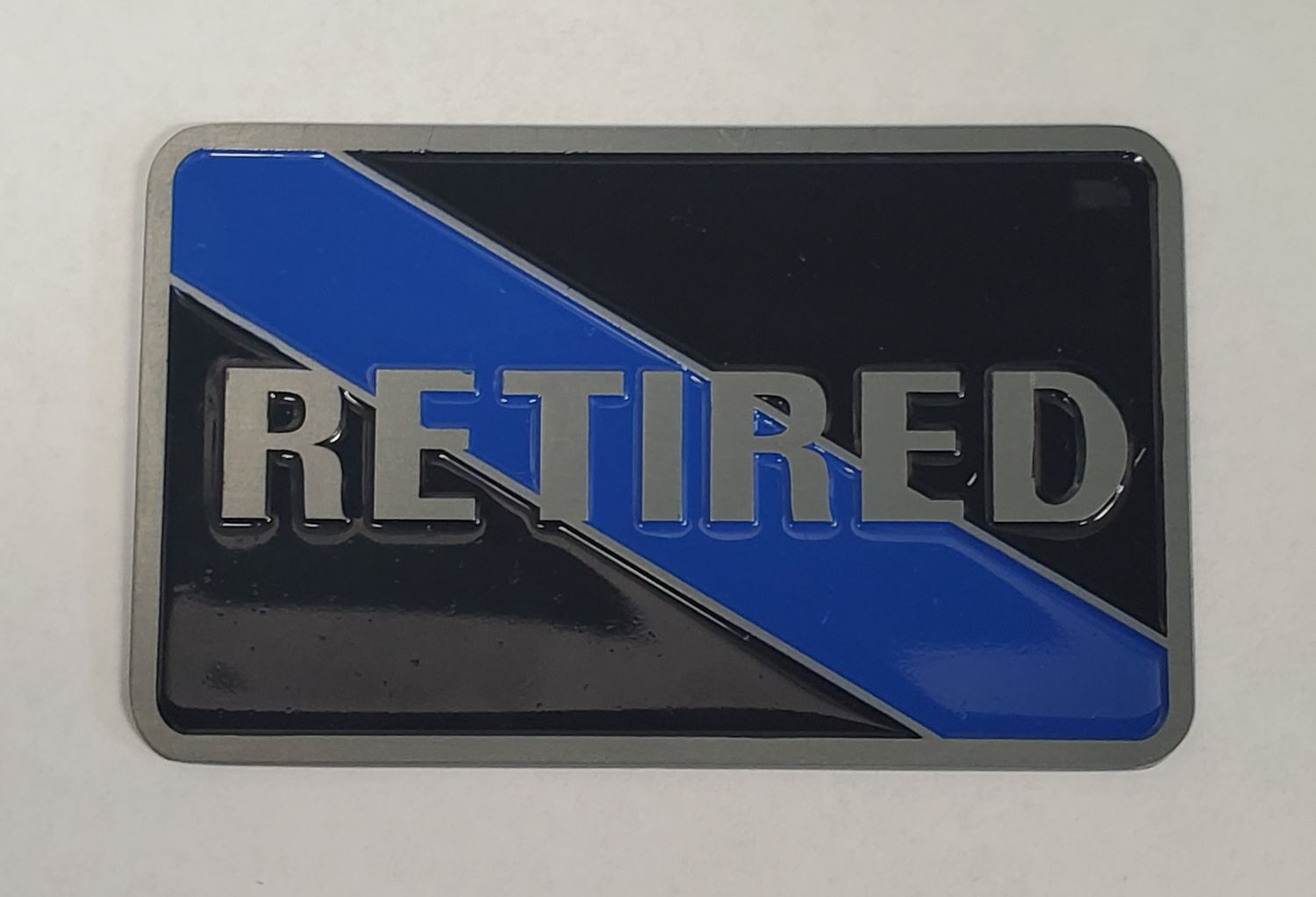 RETIRED THIN BLUE LINE METAL DECAL