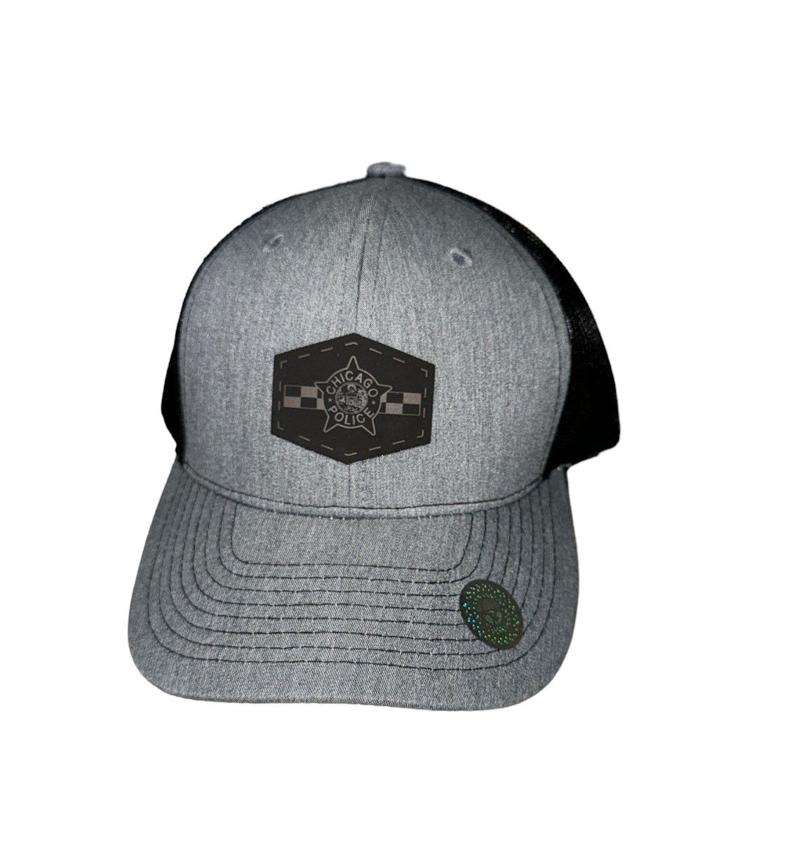 Grey Snapback / Black trucker mesh cap