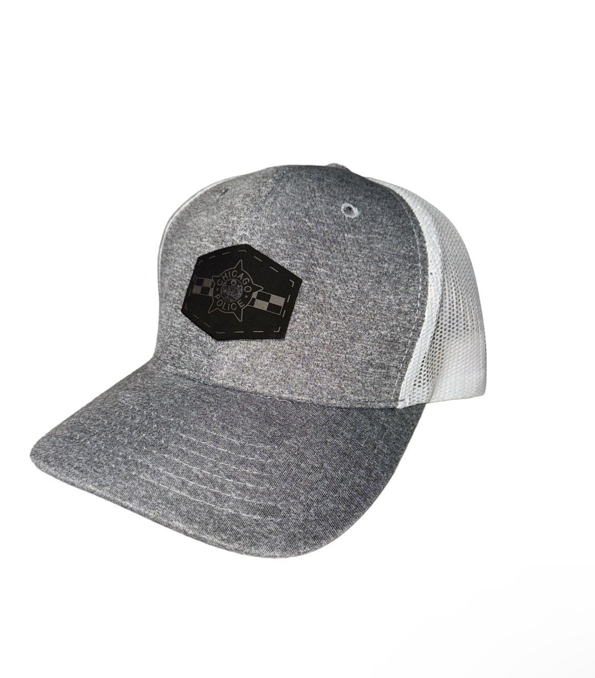 Grey Snapback / White trucker mesh cap