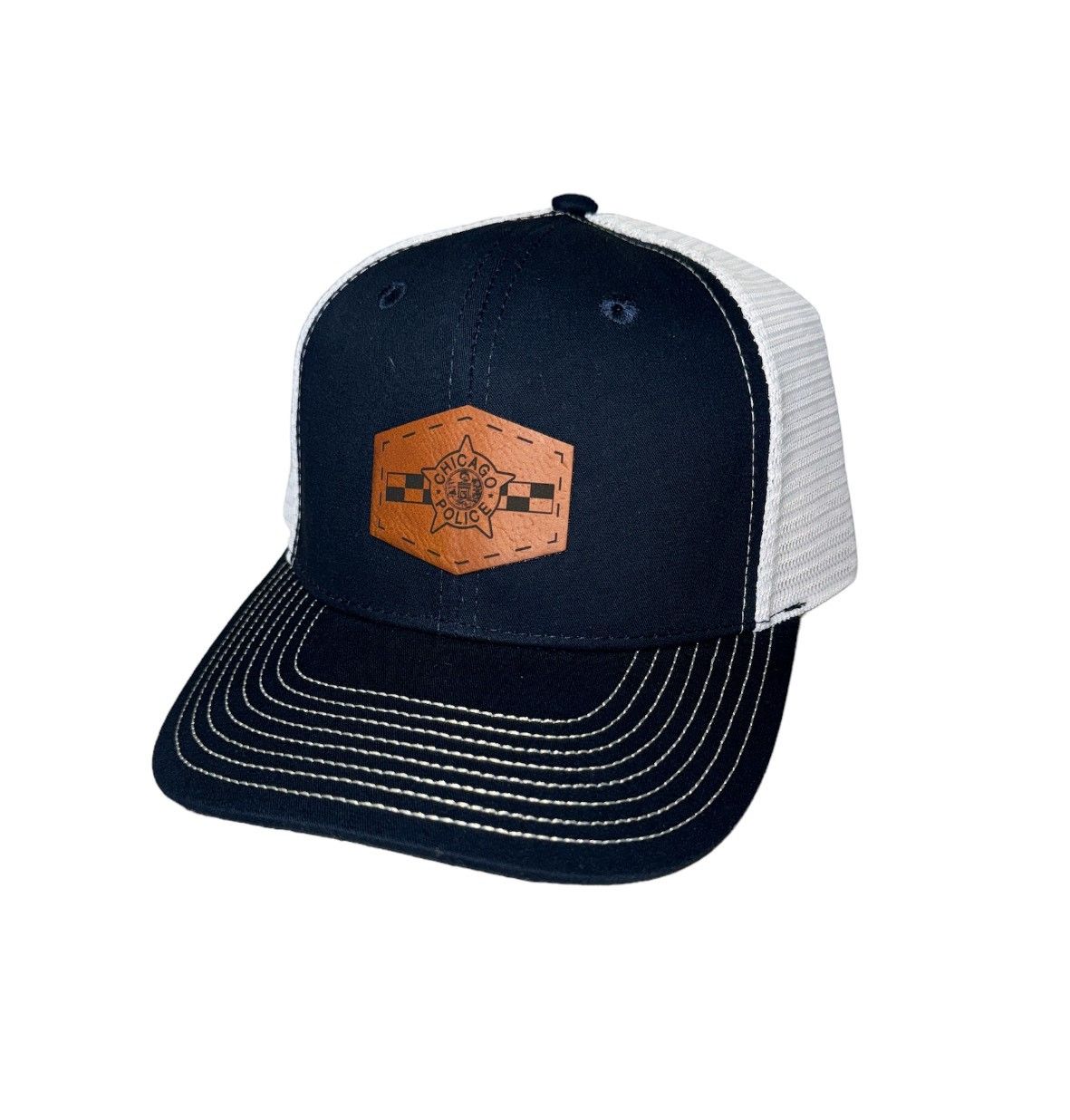 Navy Snapback / White trucker mesh cap