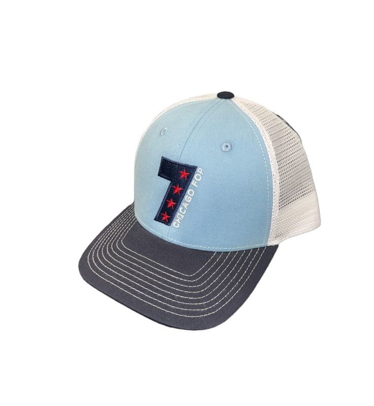 Blue Trucker Cap w/ Block 7