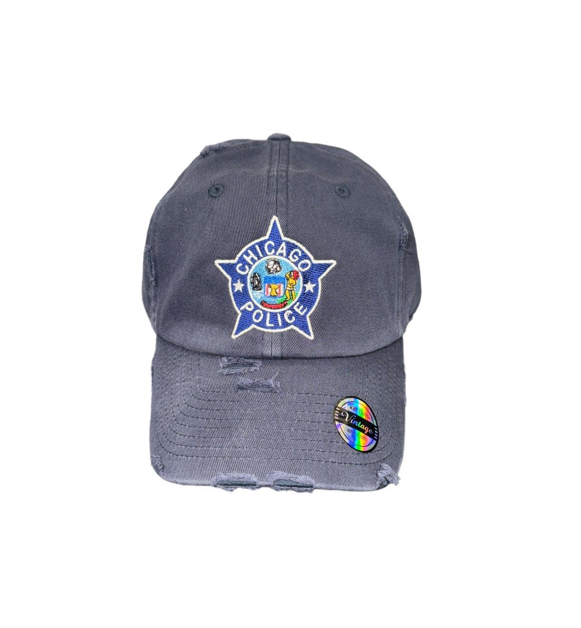 Navy Distressed CPD Star Cap
