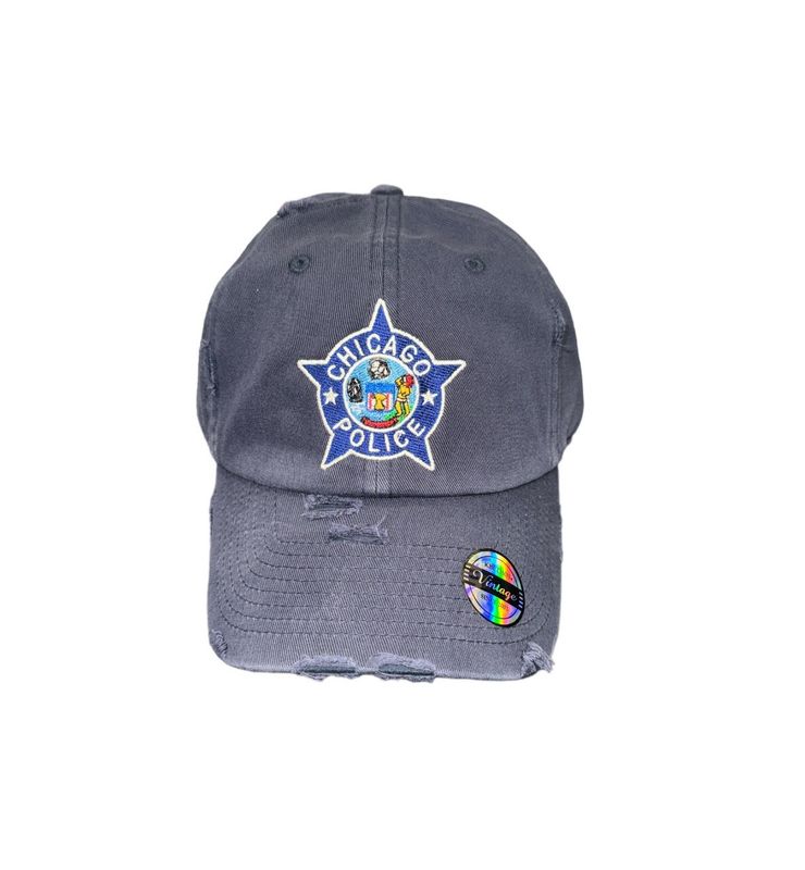 Navy Distressed CPD Star Cap