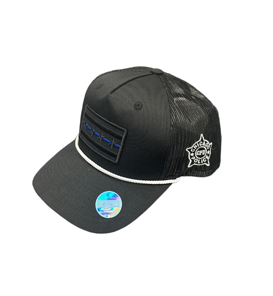 Black Trucker Cap w/TBL City Flag &amp; white Star
