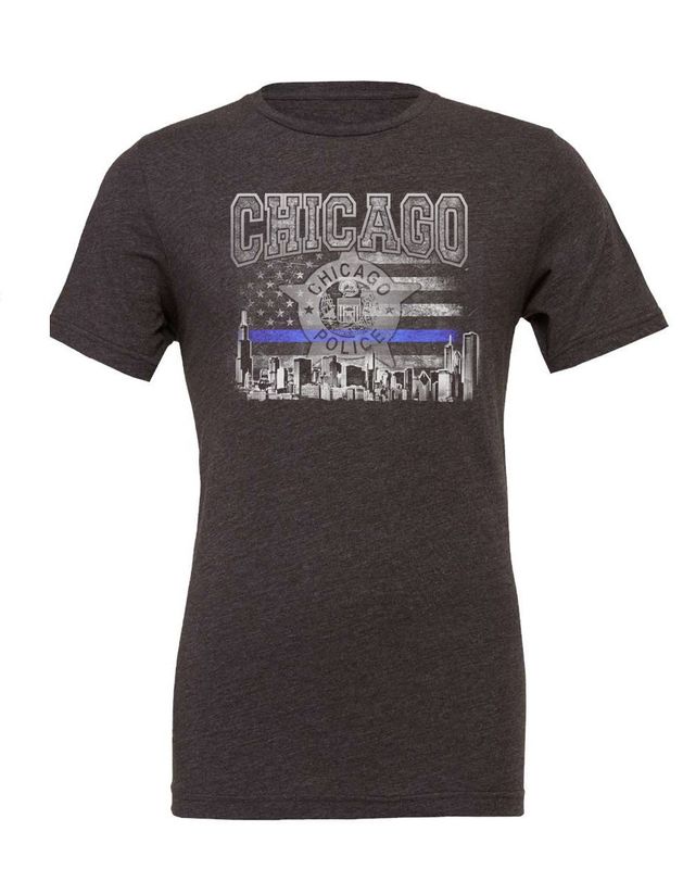 Chicago Skyline  Blue Line Tee