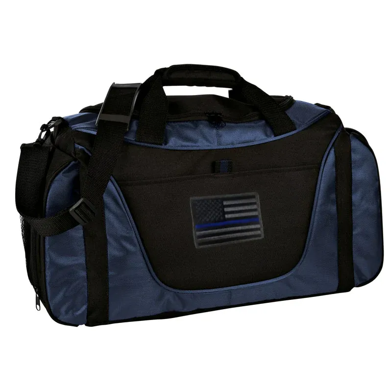 DUFFLE BAG WITH THIN BLUE LINE FLAG