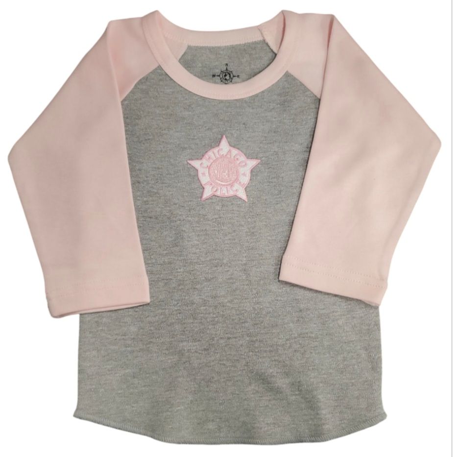 Pink/Grey Baby Baseball Tee
