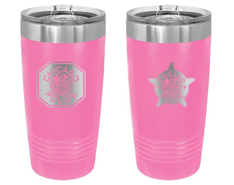 CPD 20 oz. PINK Tumbler with Silicone Grip and Clear Lid