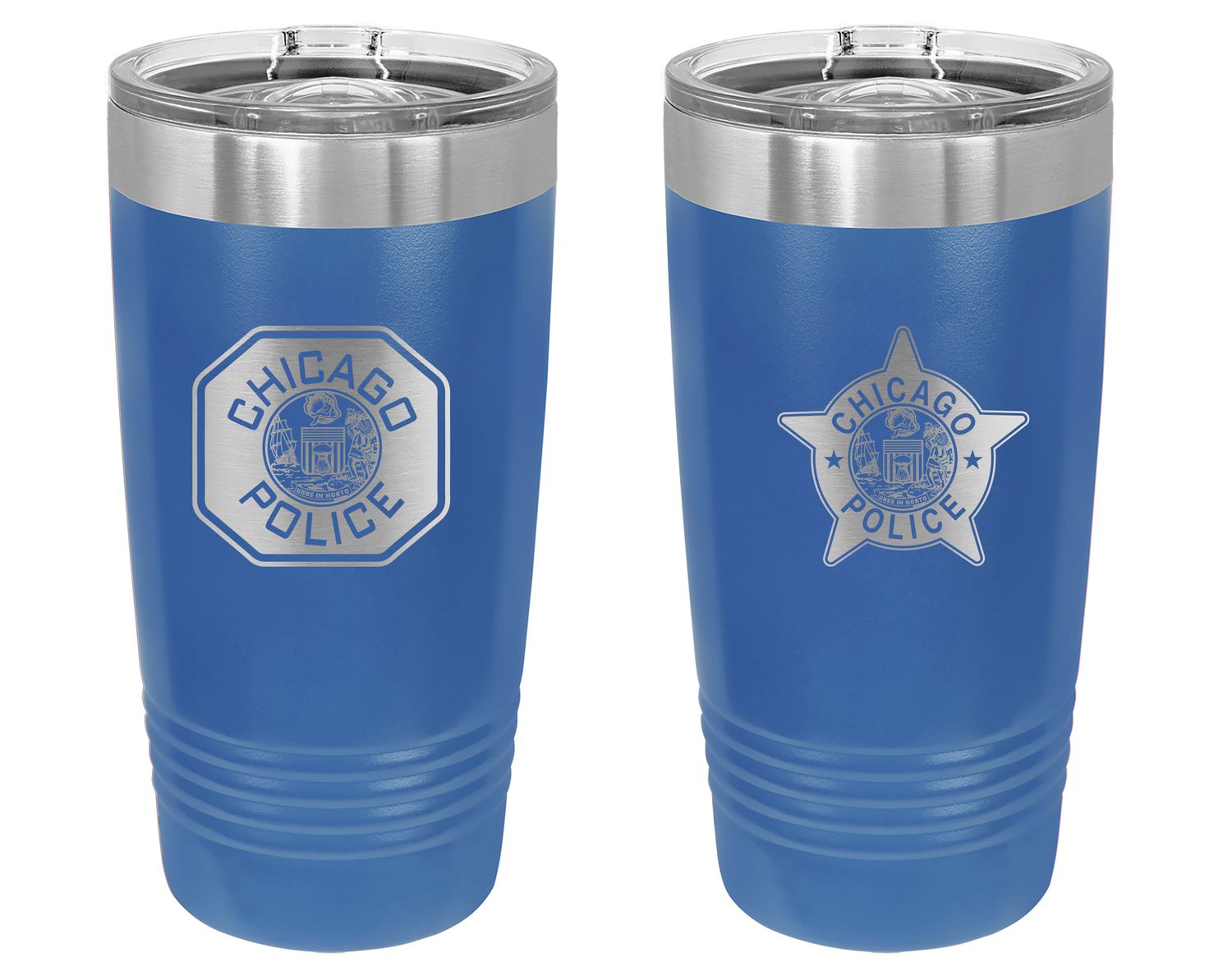 CPD 20 oz. Royal Tumbler with Silicone Grip and Clear Lid