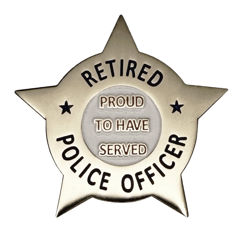RETIRED POLICE OFFICER PROUD TO HAVE SERVED LAPEL PIN