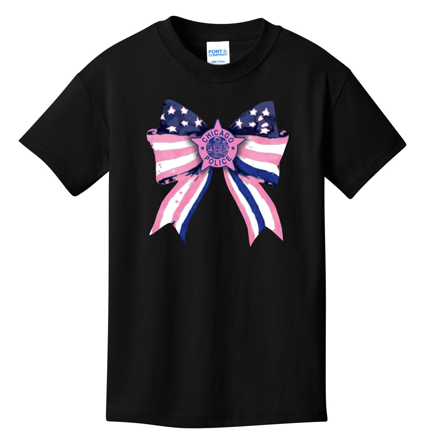 Girls Bow Black Tee