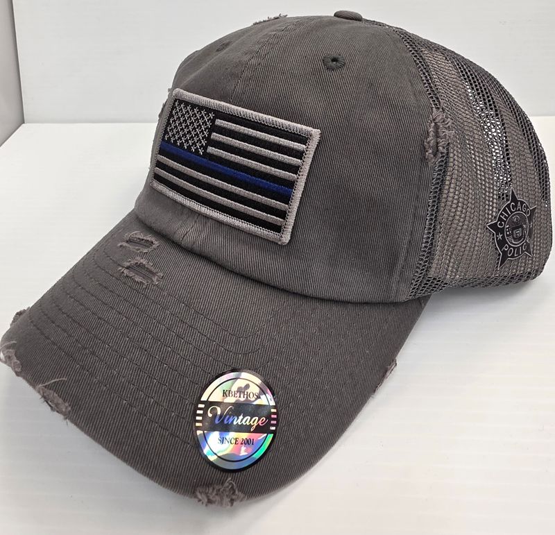 Grey Vintage trucker mesh Snapback Cap