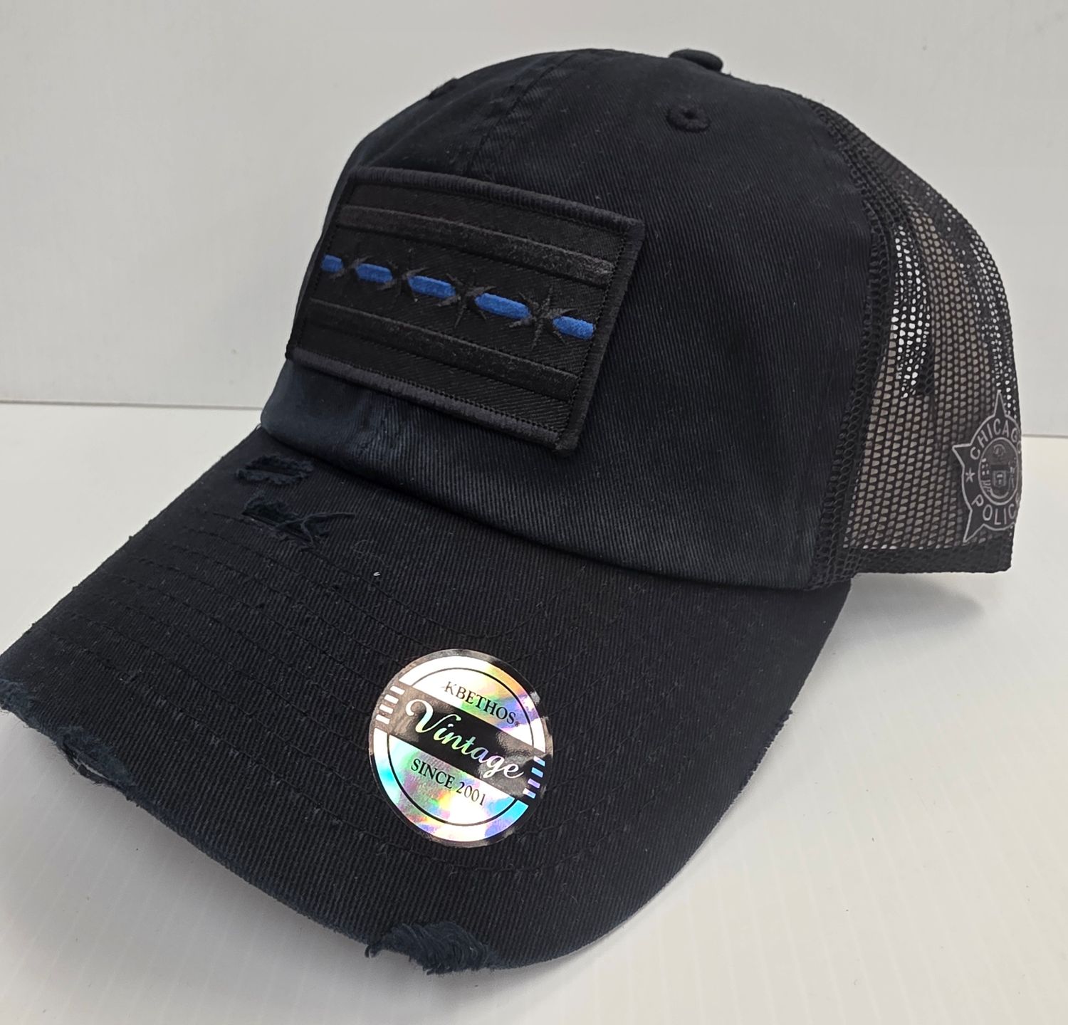 Black Vintage trucker mesh Snapback Cap