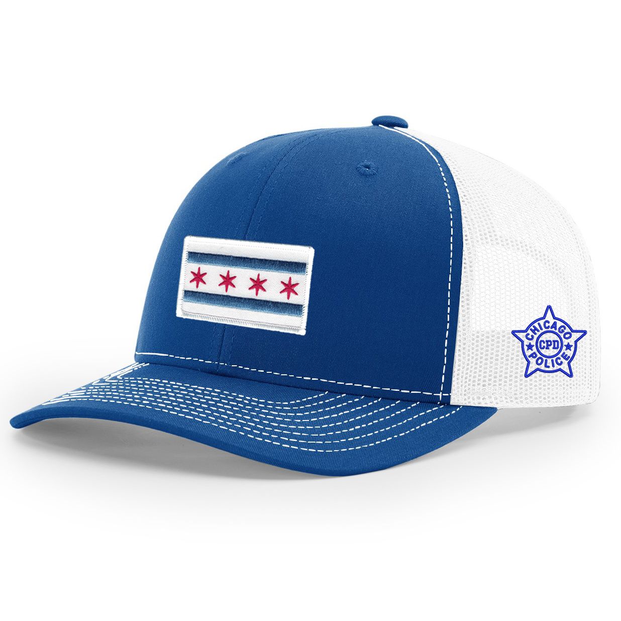 Royal Blue Trucker Cap w/ City Flag