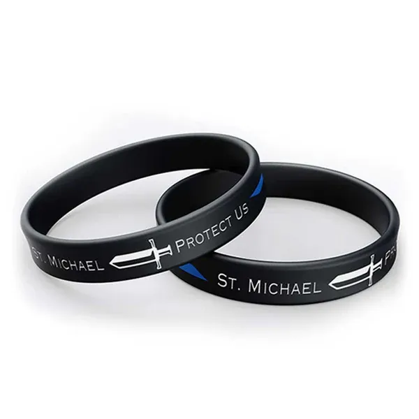 Saint Michael Thin Blue Line Bracelet, Protect Us &amp; Sword