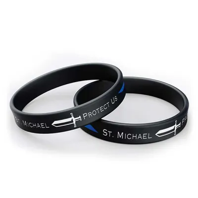Saint Michael Thin Blue Line Bracelet, Protect Us &amp; Sword