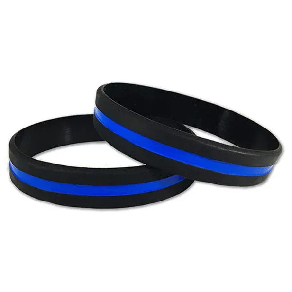 Thin Blue Line Silicone Bracelet