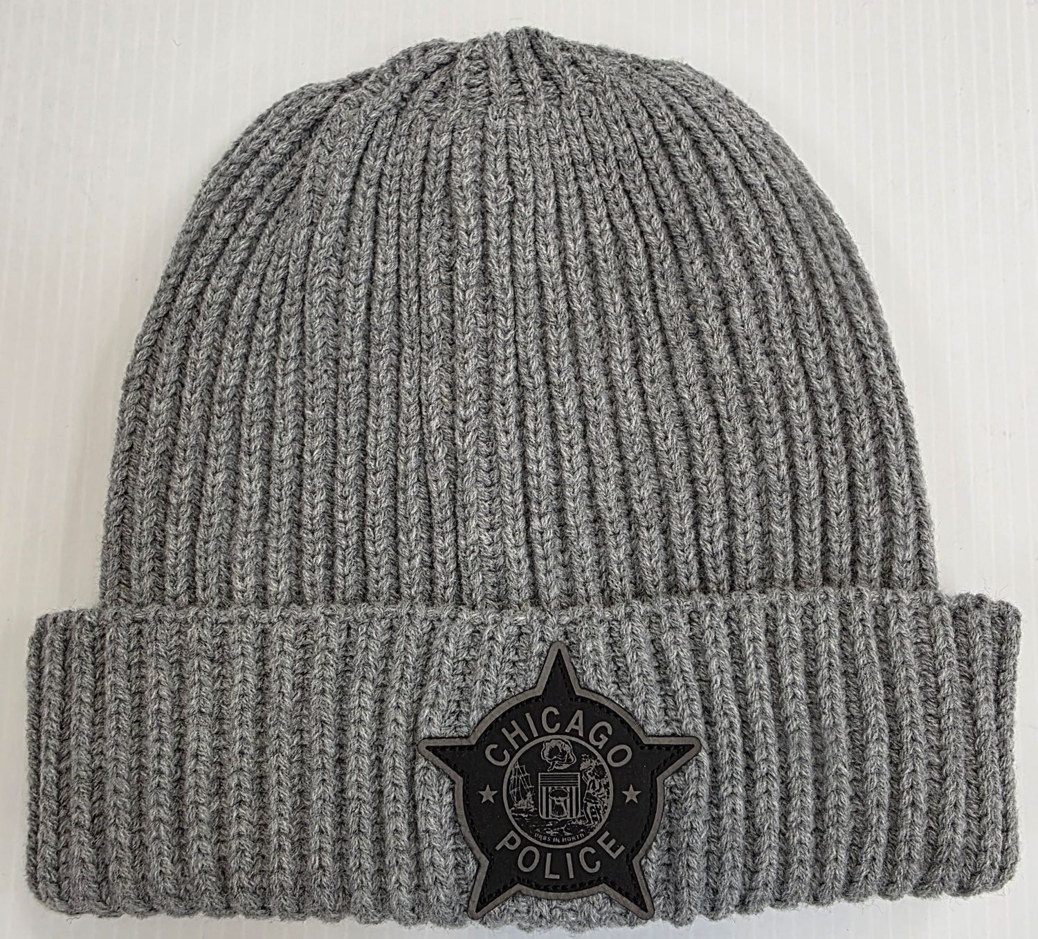 Grey Bulky Knit with Black Black CPD Patch