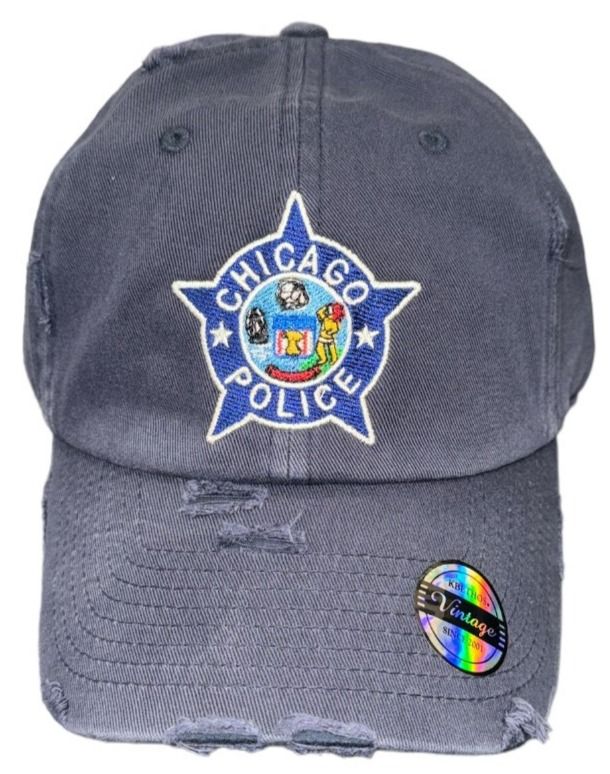 Navy Distressed CPD Star Cap