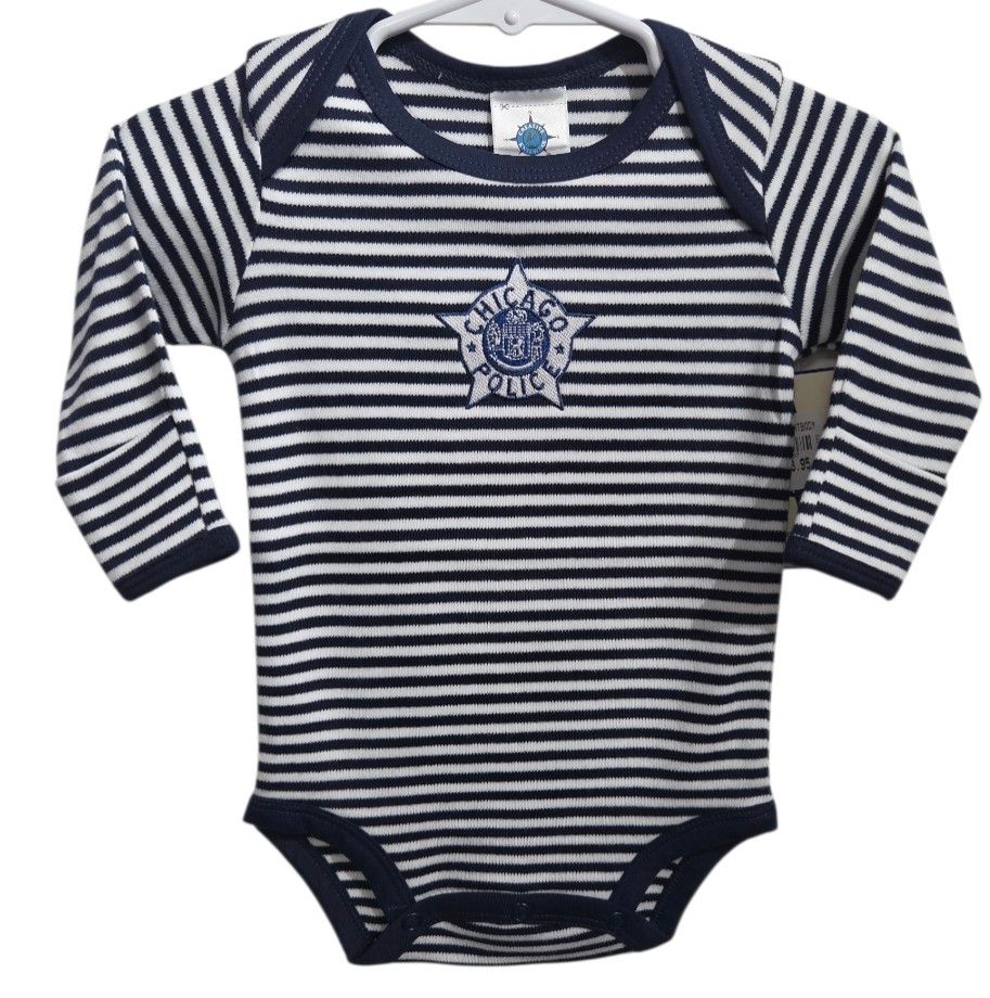 BLUE/WHITE LONG SLEEVE BABY BOY ROMPER