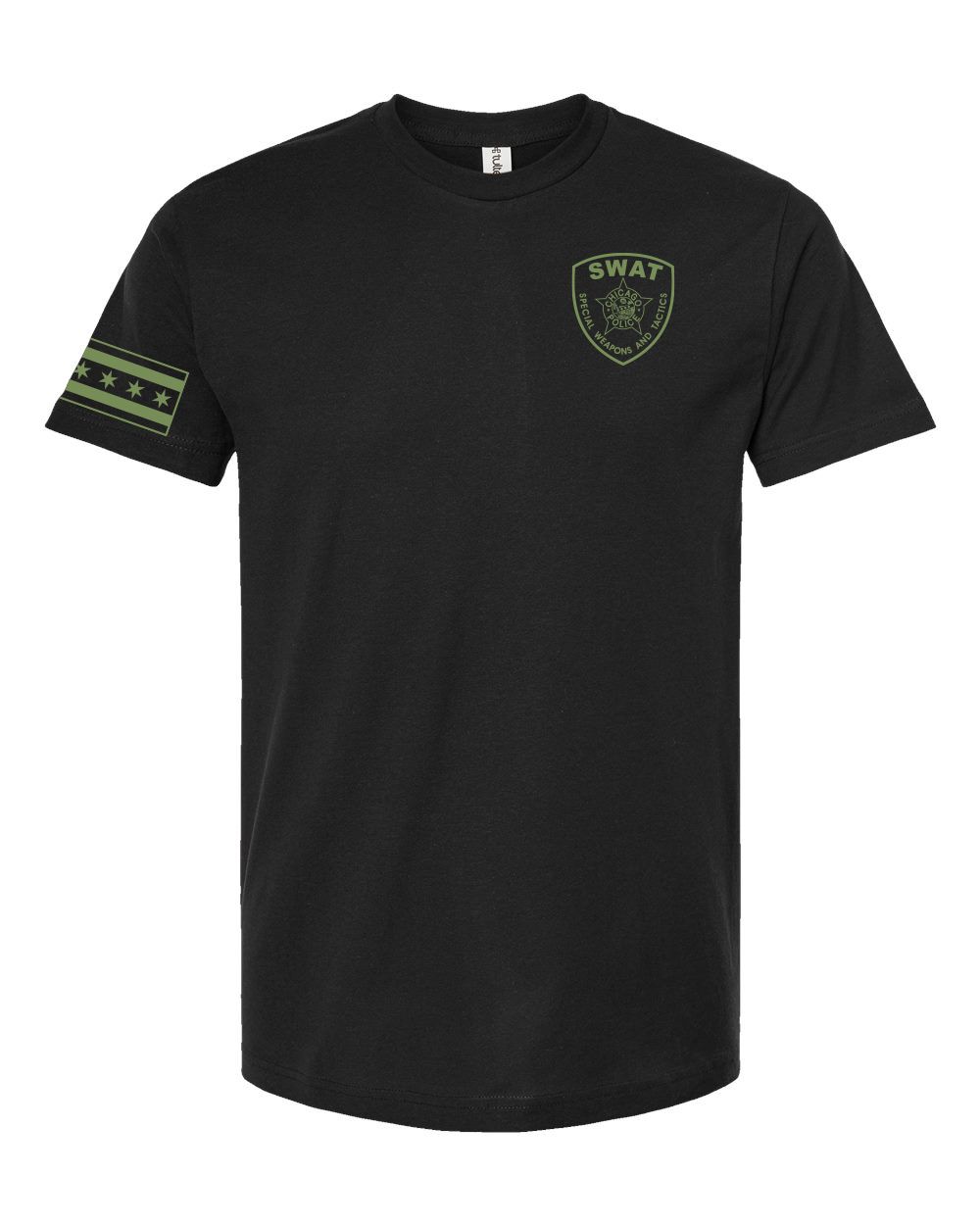 SWAT TEE WITH CITY FLAG ON SLEEVES, Size: Small
