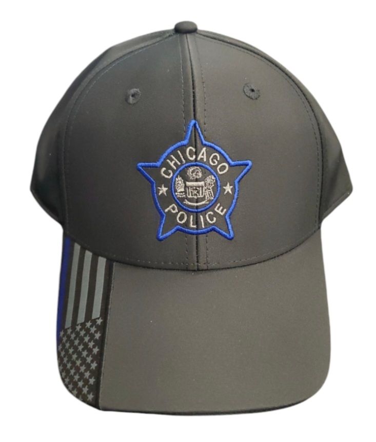 BLACK CAP WITH THIN BLUE LINE BRIM CPD STAR