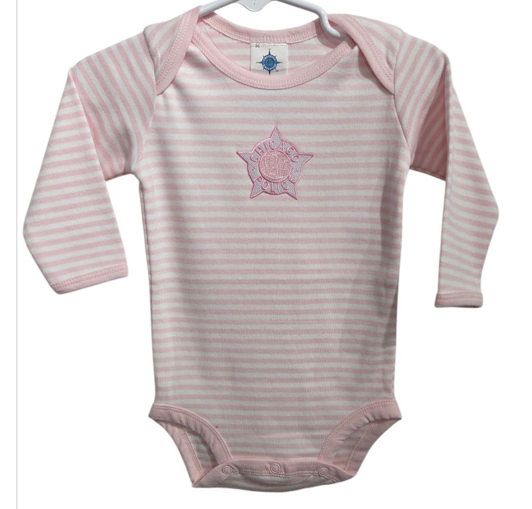 PINK/WHITE LONG SLEEVE BABY GIRL ROMPER