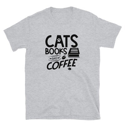 Cats Books and Coffee T-shirt