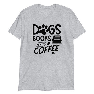 Dog's Books and Coffee - T-shirt