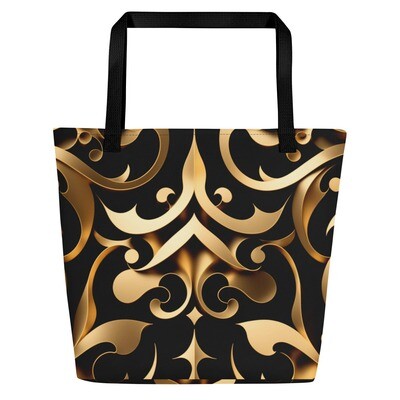 Black Gold 3D Print - Large Tote Bag