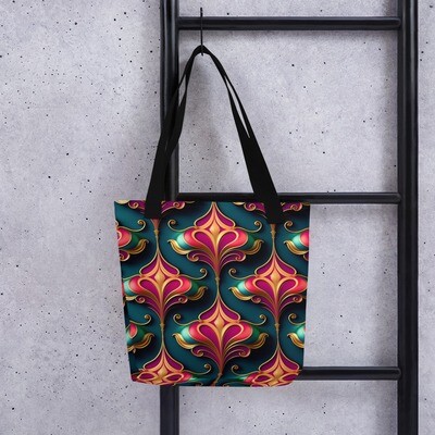 Purple Red Gold 3D Graphic - Tote bag
