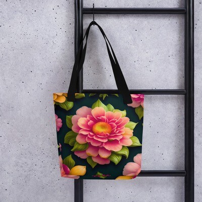 Flower Graphic - 3D - Book Tote bag