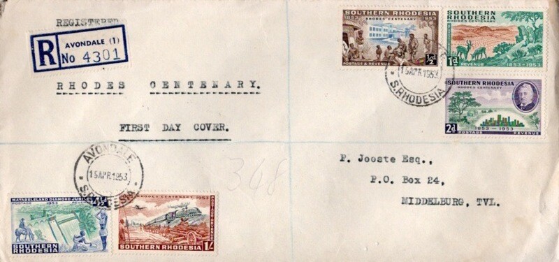 Rhodesia - Rhodes Centenary 1953