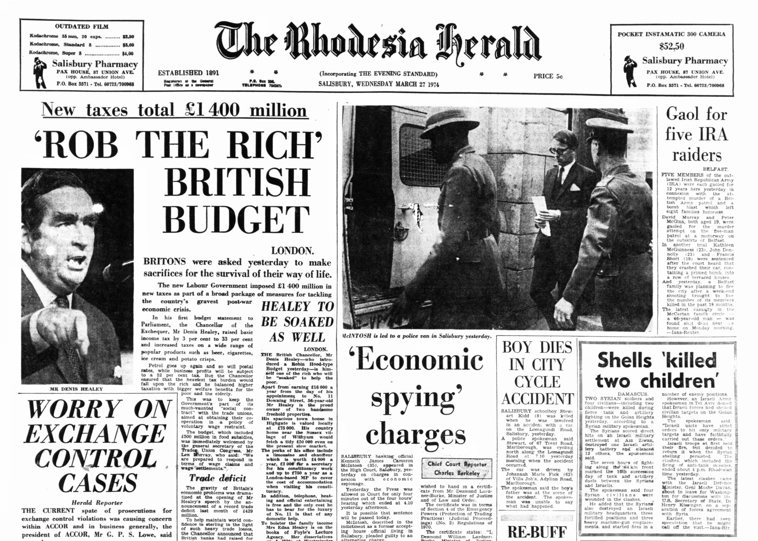 Rhodesia Herald - 27 March 1974