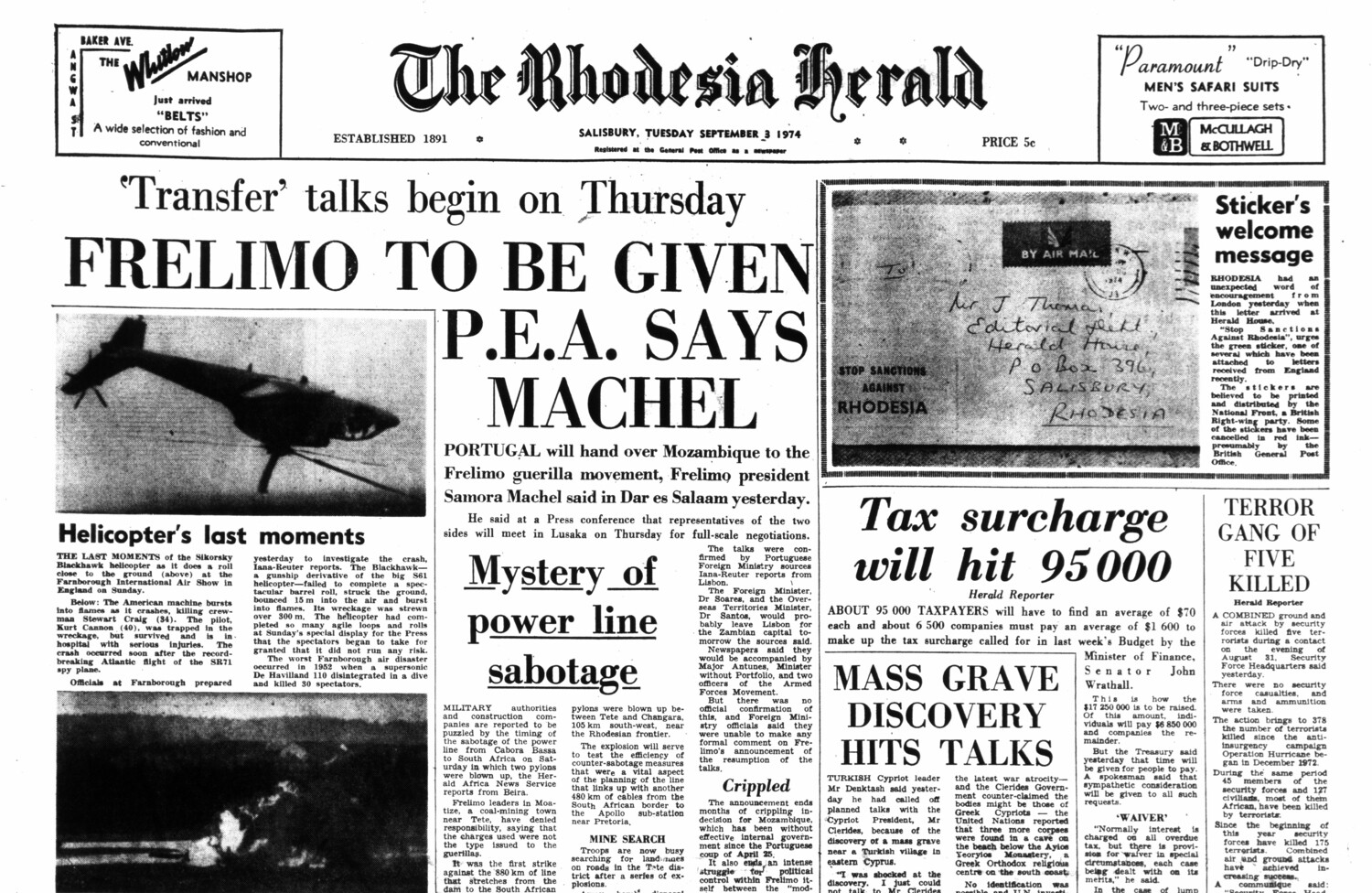 Rhodesia Herald - 3 September 1974