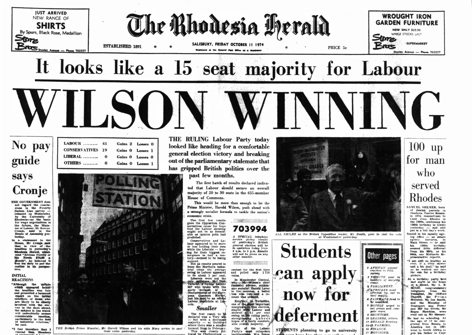 Rhodesia Herald - 11 October 1974