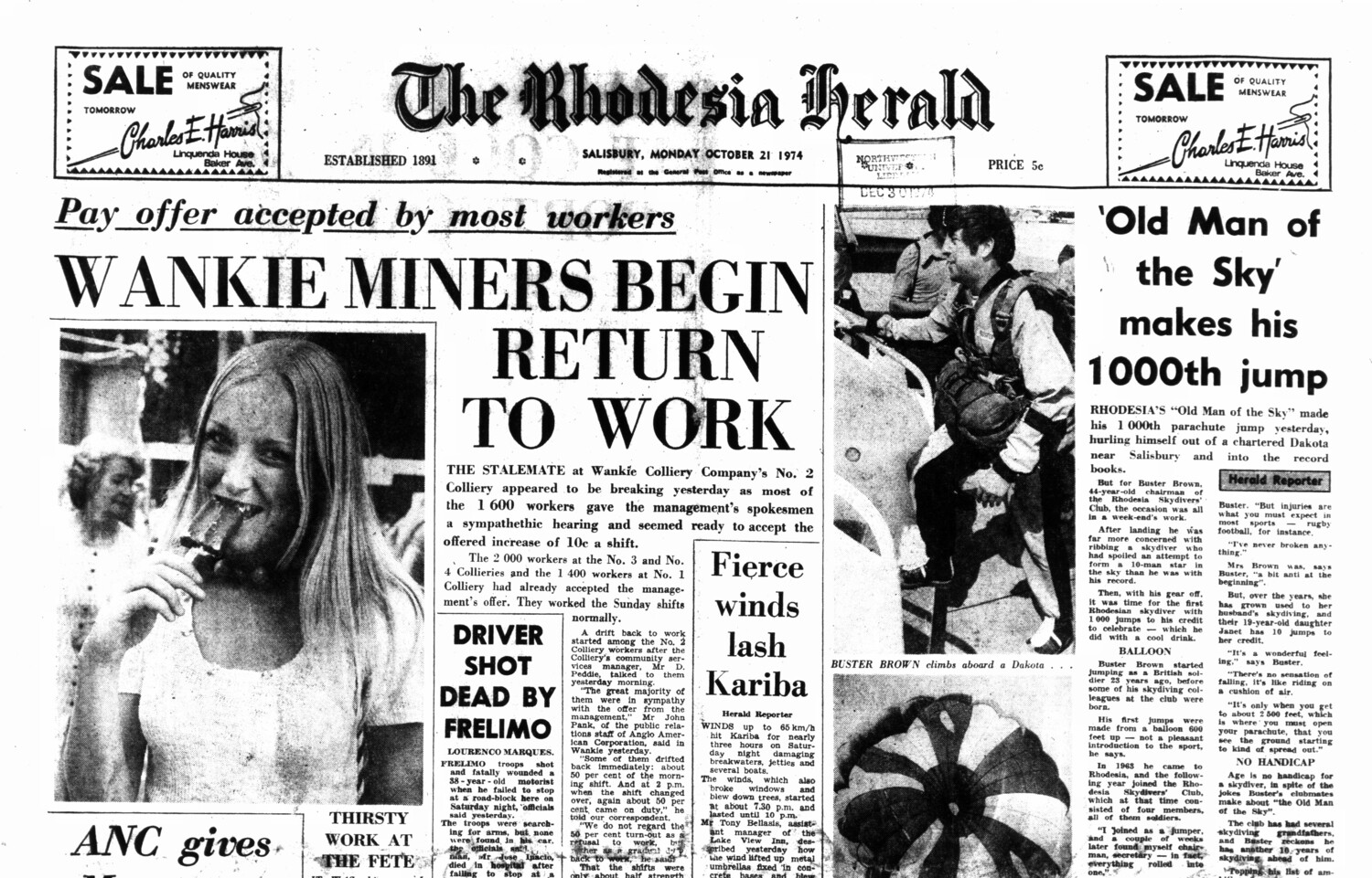 Rhodesia Herald - 21 October 1974