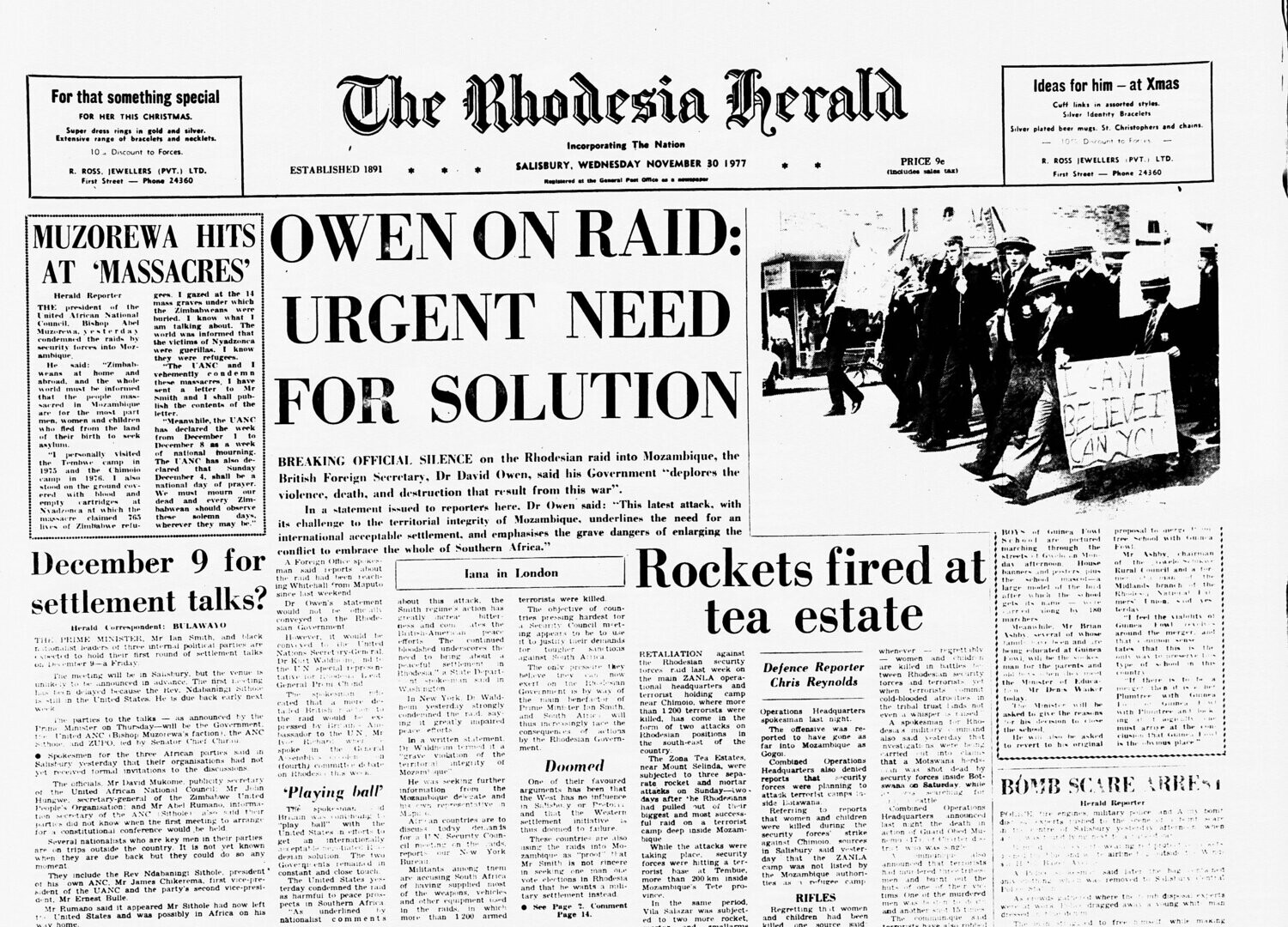 Rhodesia Herald -30 November 1977