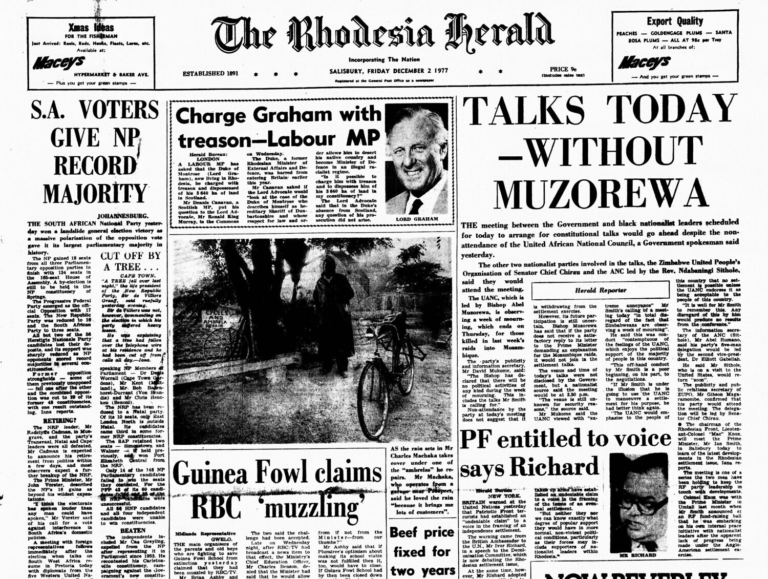 Rhodesia Herald -2 December 1977