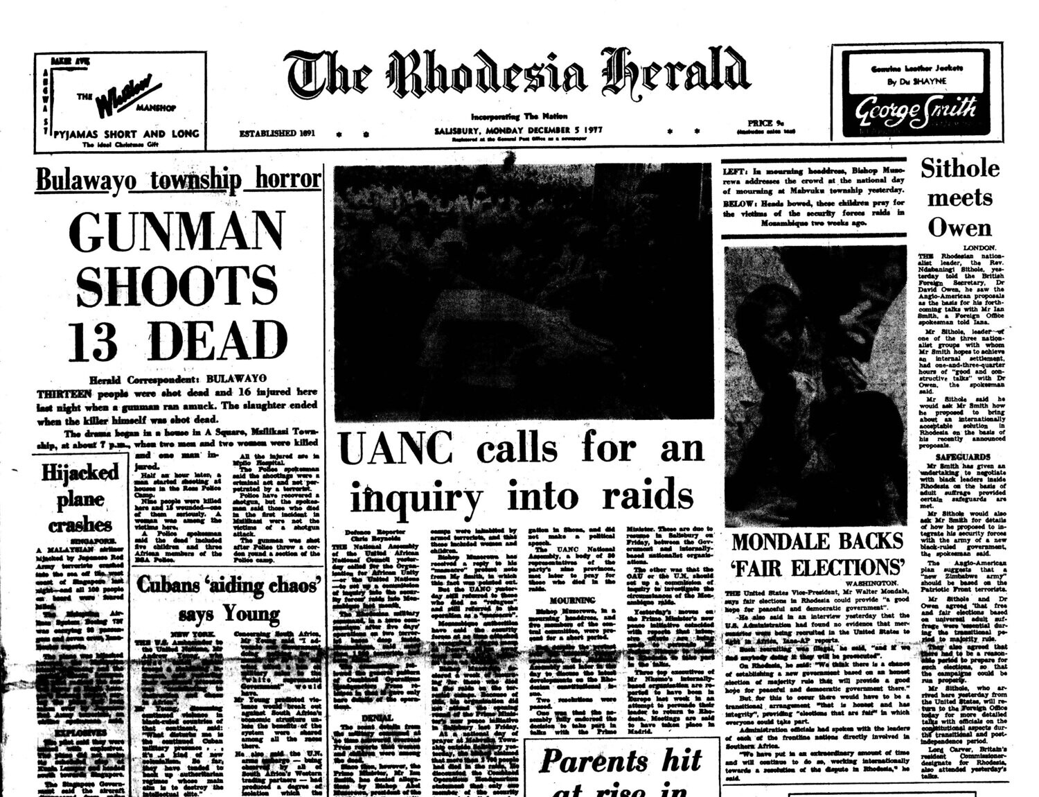 Rhodesia Herald -5 December 1977