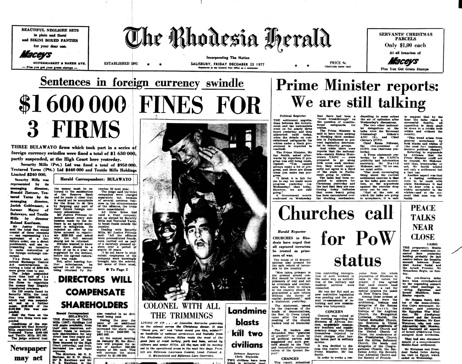 Rhodesia Herald - 23 December 1977