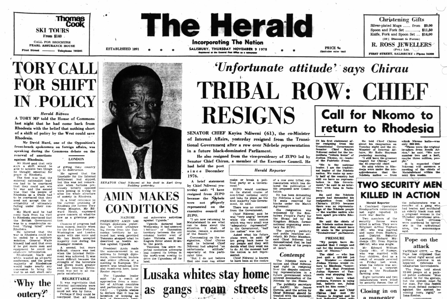 Rhodesia Herald - 9 November 1978