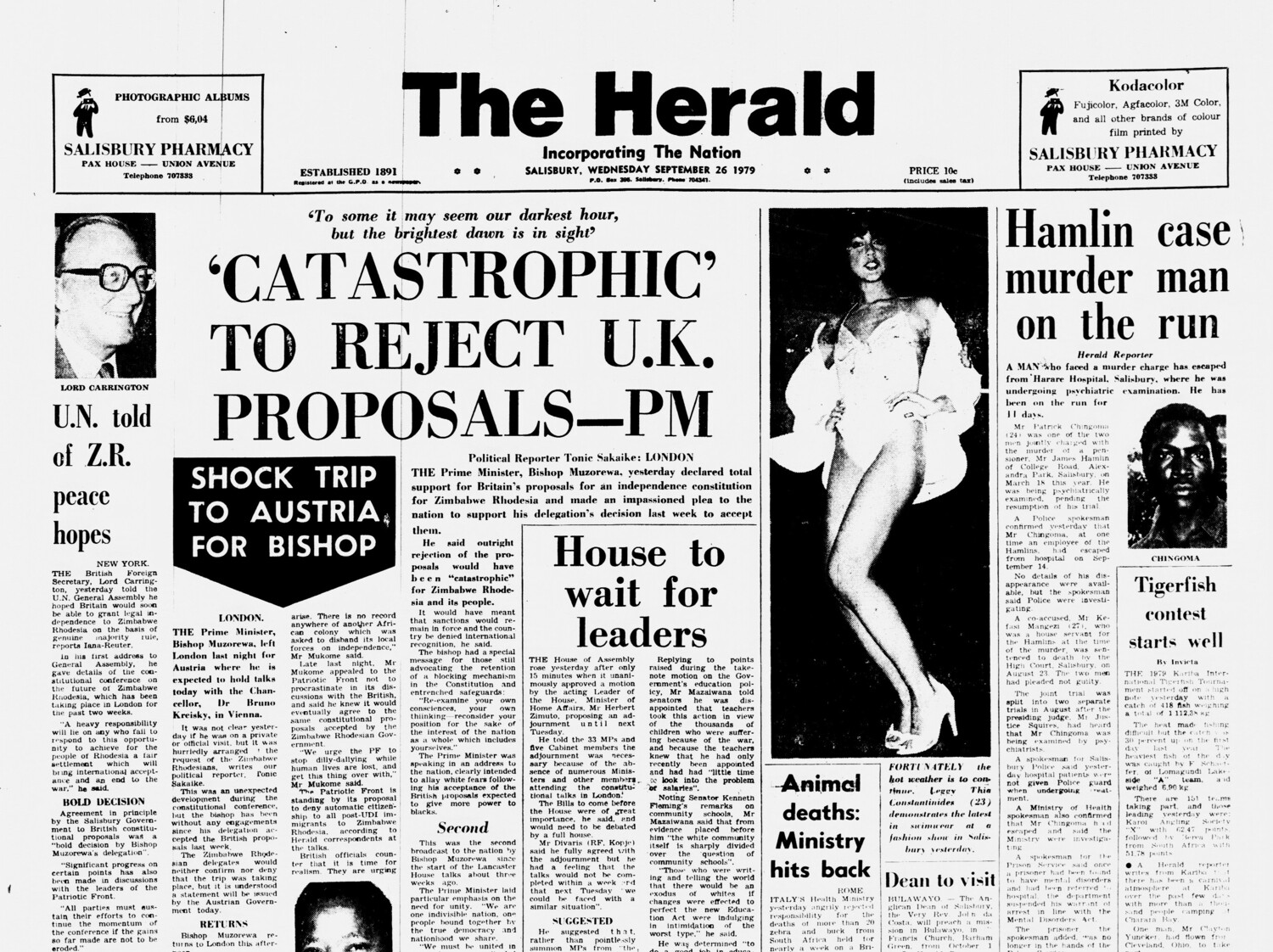 Rhodesia Herald -26 September 1979