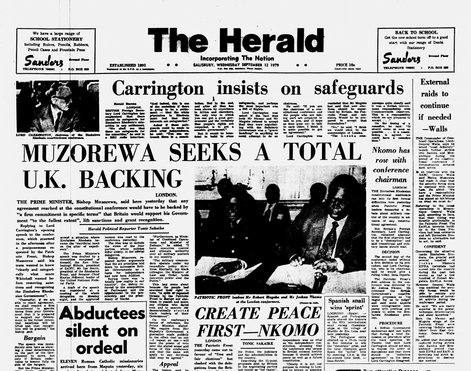 Rhodesia Herald -12 September 1979