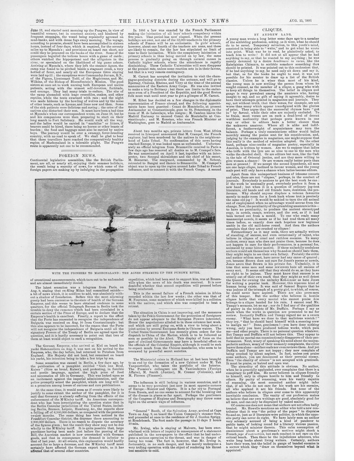 The Illustrated London News - August 15, 1891