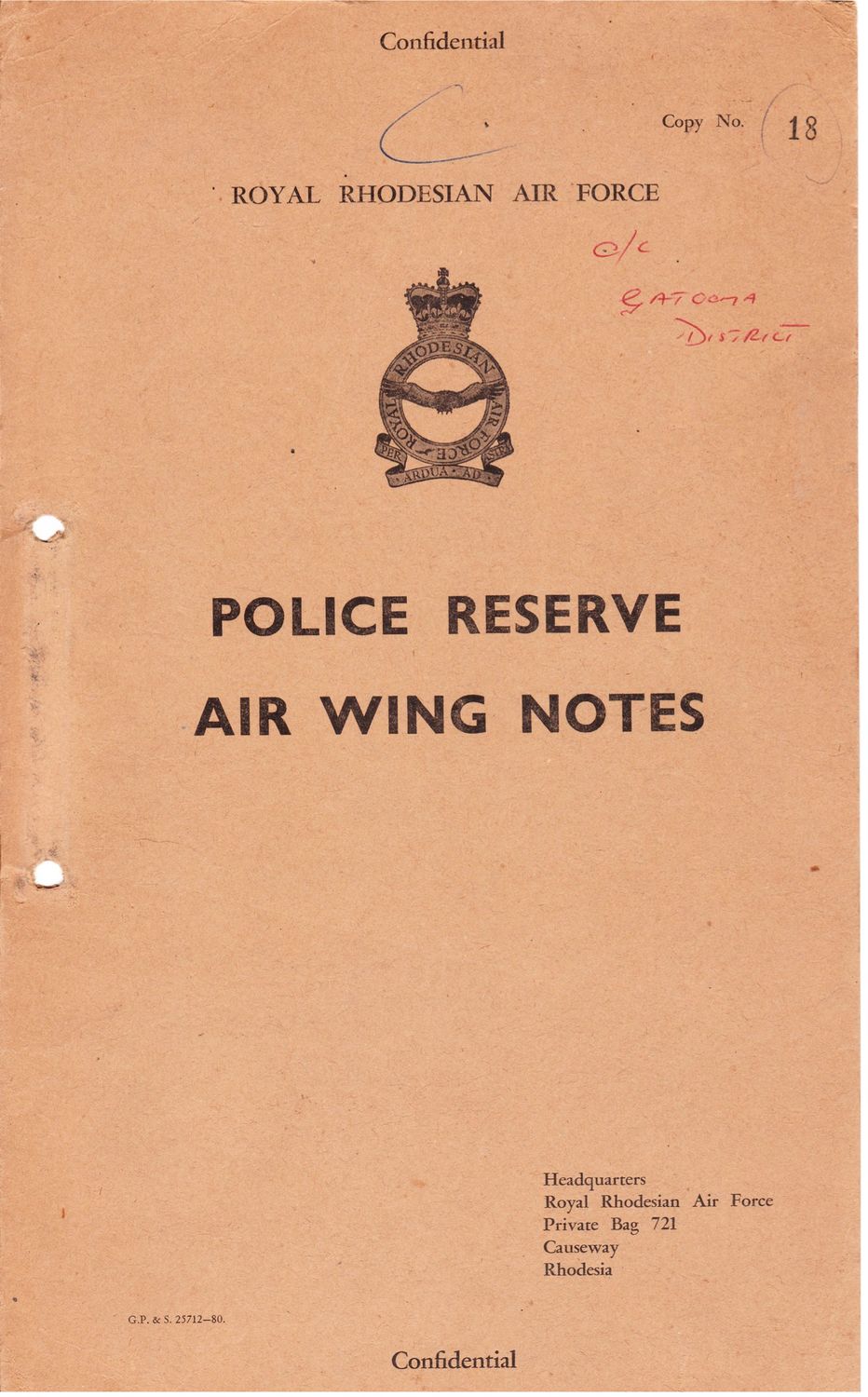 Police Reserve Air Wing Notes