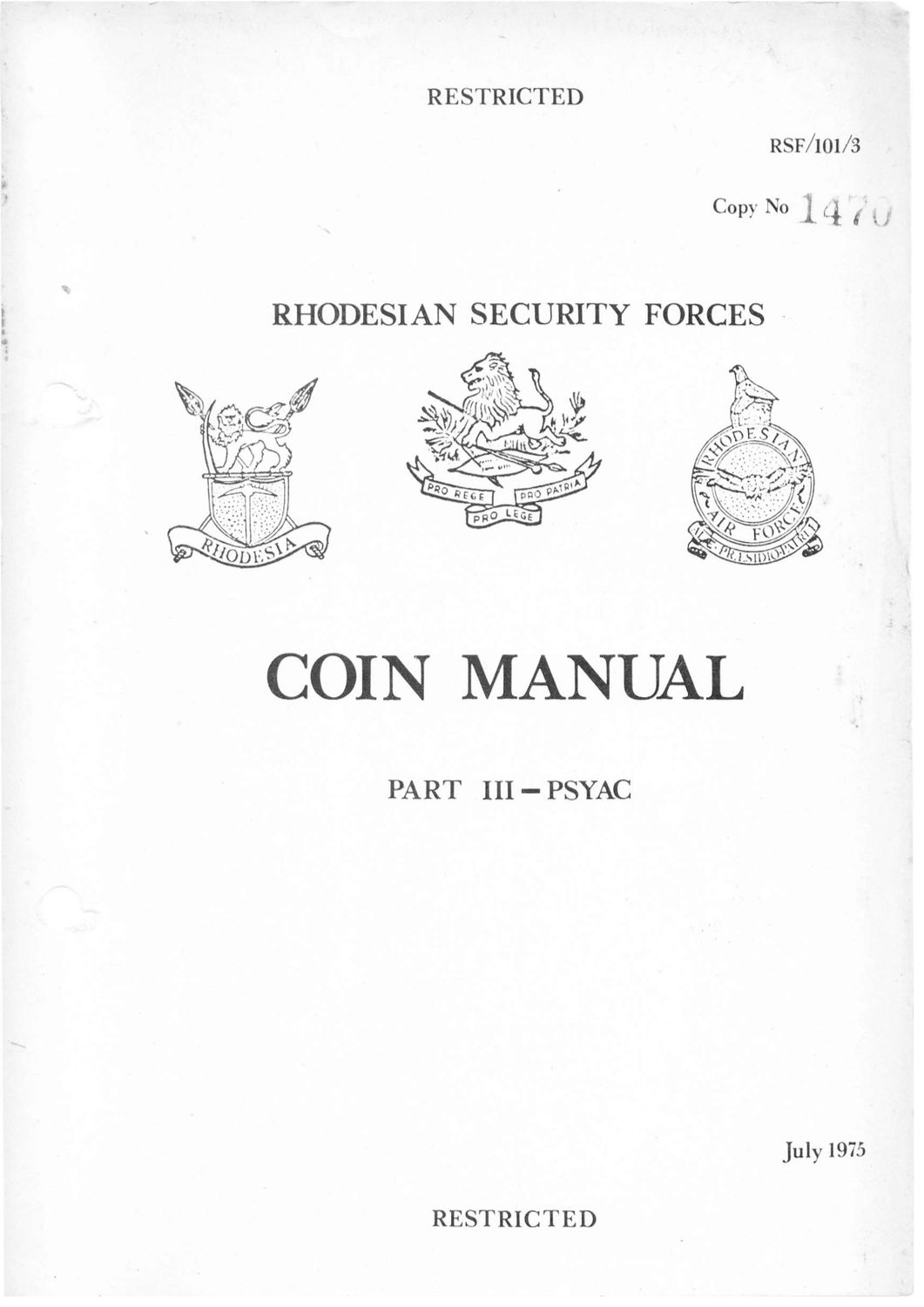 Counter-Insurgency Operations Manual Part III - PSYAC